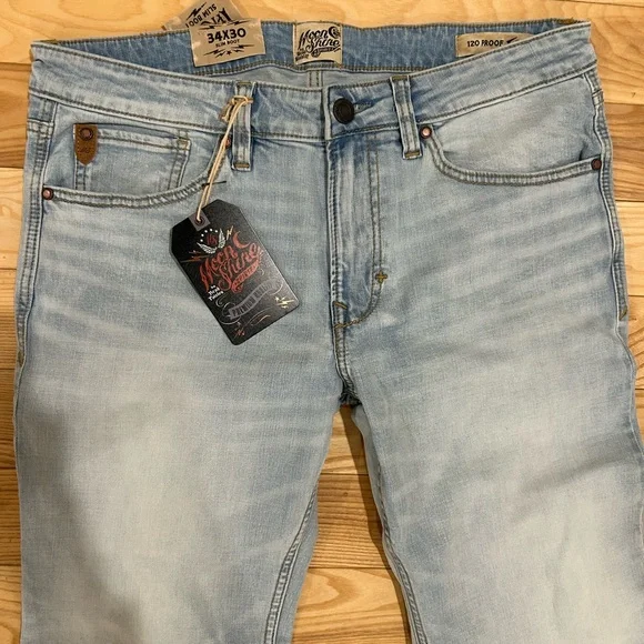 Men's Light Blue Bootcut Jeans Moon Shine Spirit From Boot Barn - Picture 2 of 12